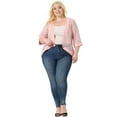 thumbnail image 3 of DARING DIVA Plus Size Bolero Outfits Lace Panel Sheer Cardigans 3X Light Pink, 3 of 6