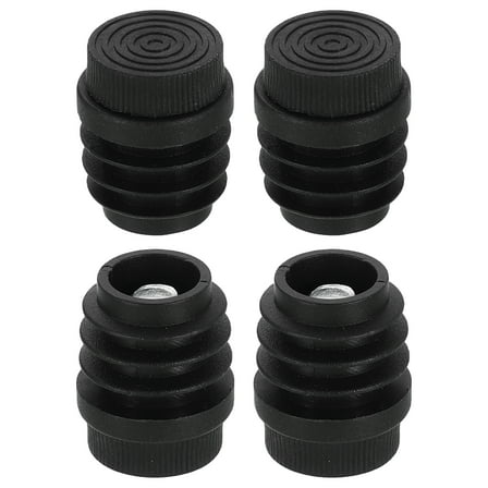 Uxcell 4 Set Leveling Feet, M8x22mm Plastic Adjustable Furniture Leg Leveling Round Threaded Insert Screw-in Glide Levelers for Table Chair Furniture, Black