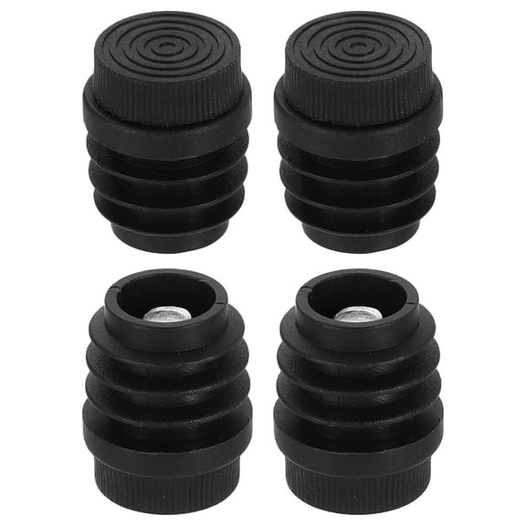 Uxcell 4 Set Leveling Feet, M8x22mm Plastic Adjustable Furniture Leg Leveling Round Threaded Insert Screw-in Glide Levelers for Table Chair Furniture, Black