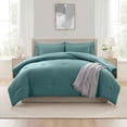 thumbnail image 3 of Ravure King Comforter Set, Modern Solid King Size Comforter Set, 7-Pc All Season Bedding Comforter Set, Mineral blue, 3 of 8