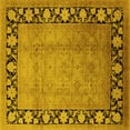 thumbnail image 1 of Ahgly Company Indoor Square Oriental Yellow Industrial Area Rugs, 4' Square, 1 of 4