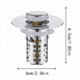 thumbnail image 2 of Bathroom Sink Drain Strainer & Bathroom Sink Stopper,Pop Up Sink Stopper with Removable Stainless Steel Filter Basket Hair Catcher,Universal Sink Plug Drain Holes, 2 of 11