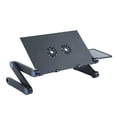thumbnail image 1 of Support d'Ordinateur Portable en Aluminium Ajustable, Léger et Portable, Table d'Ordinateur Portable de Bureau, Rehausseur d'Ordinateur Portable, Bureau Debout avec 2 Ventilateurs de Refroidissement et Tapis de Souris, Sofa, Canapé, Lit, Plateau, 1 of 7