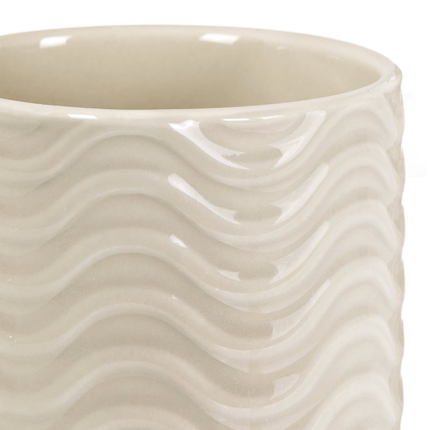 Mainstays Beige Wave 2-Piece Ceramic Bath Accessory Set for Adults