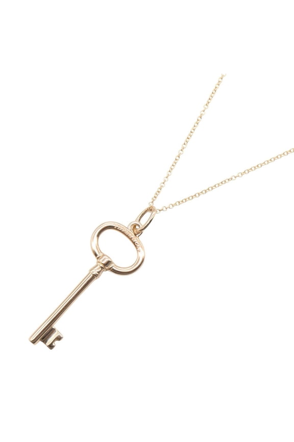 Pre-Owned Tiffany & Co. Oval Key Necklace, 18K Pink Gold (PG), Women's Jewelry, Tone