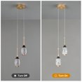 thumbnail image 5 of Modern Crystal Pendant Light Teardrop LED Ceiling Light Fixtures Black Gold Dimmable Pendant Lighting for Bedroom Dining Room Kitchen Island（2 Light）, 5 of 8