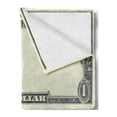 thumbnail image 2 of Money Soft Flannel Fleece Throw Blanket, Dollar Bill Buck Design American Federal Reserve Note Pattern Wealth, Cozy Plush for Indoor and Outdoor Use, 70" x 90", Pale Green Grey, by Ambesonne, 2 of 5