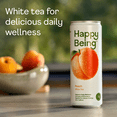 thumbnail image 2 of Happy Being Peach White Tea – Antioxidant & Polyphenol Rich, Infused with Turmeric, Elderberry, Caffeine Free, Plant-Based, Low Sugar & Low Calorie Drinks, 12oz (4 Pack), 2 of 10