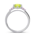 thumbnail image 4 of 2.15 Carat Round Cut Peridot & Pink Sapphire Gemstone Fancy Ring for Birthday Gift 14K White Gold Size 9.5 by Diamond-Capitals, 4 of 7