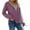 Purple, variant on Diufon Long Sleeve Tops for Women Lace Patchwork V Neck Blouses Fall Casual Solid Color Tunics