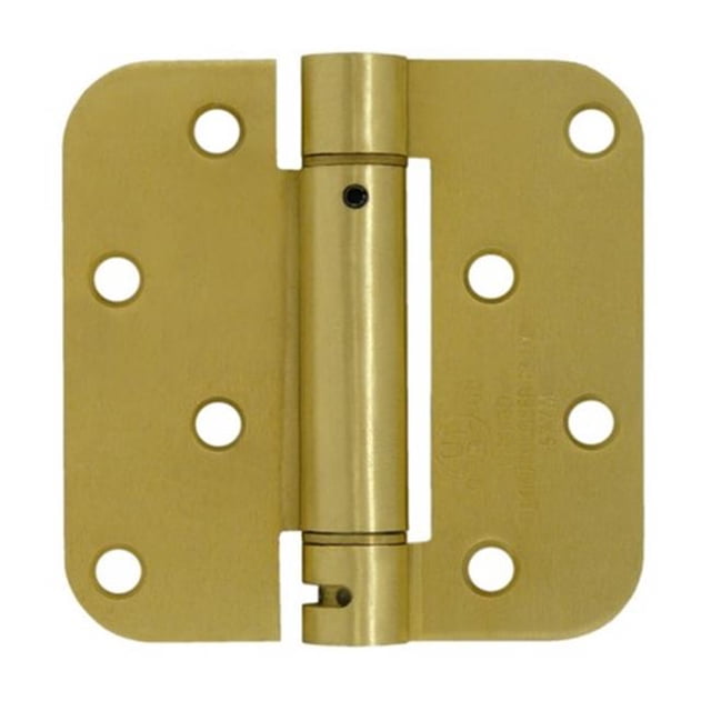 Charnière à Ressort 4 x 4 x 0.62 Po, Laiton Satiné - Acier