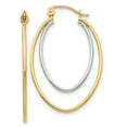 thumbnail image 1 of Beautiful 14K Two Tone Lightweight Hoop Earrings, 1 of 2