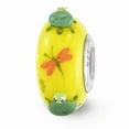thumbnail image 3 of FB Jewels Ster.Silver Reflections Yellow Hand Painted Turtle Fenton Glass Bead, 3 of 4