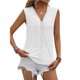 thumbnail image 1 of Chaleco de empalme de encaje con agujeros para mujer, Jersey sin mangas con cuello en V, Tops femeninos de Color sólido, camiseta informal de viaje diario 23, 1 of 5