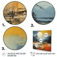 thumbnail image 3 of Designart "Grey Orange Asian horizon I" Abstract Collages Floater Framed Wall Art Living Room, 3 of 7