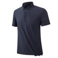 thumbnail image 3 of IYTR Mens Athletic Shirts Summer Button Up Turndown Collar Casual Solid Color Comfy Fashion Short Sleeve T Shirts Hikking Fishing Shirts Dark Blue XXXXXL, 3 of 7