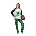 thumbnail image 3 of LuLiaMenton Christmas Pajamas, Xmas Tree Print, Green Plaid Matching PJs, Plus Sizes, 2-3T-Kid, 3 of 6