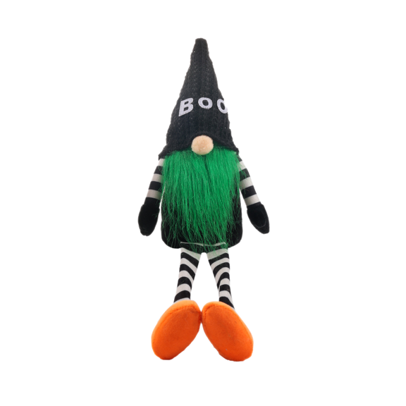Yidarton Halloween Decoration Long Legs Faceless Doll With Witch Hat, Halloween Decoration Gift, Green Beard