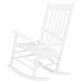 thumbnail image 4 of Tcbosik Wooden Rocking Chair Outdoor, High Back Rocker Chair with Armrest for Porch, Patio, Backyard, White, 4 of 10