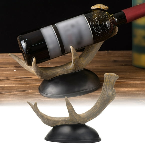Oliegs Porte-Bouteilles en Forme de Corne de Cerf en Résine Pièce Décorative pour Maison Ornement de Table Unique Support à Vin Animal pour Salon et Cuisine Décor Porte-Bouteilles en Résine