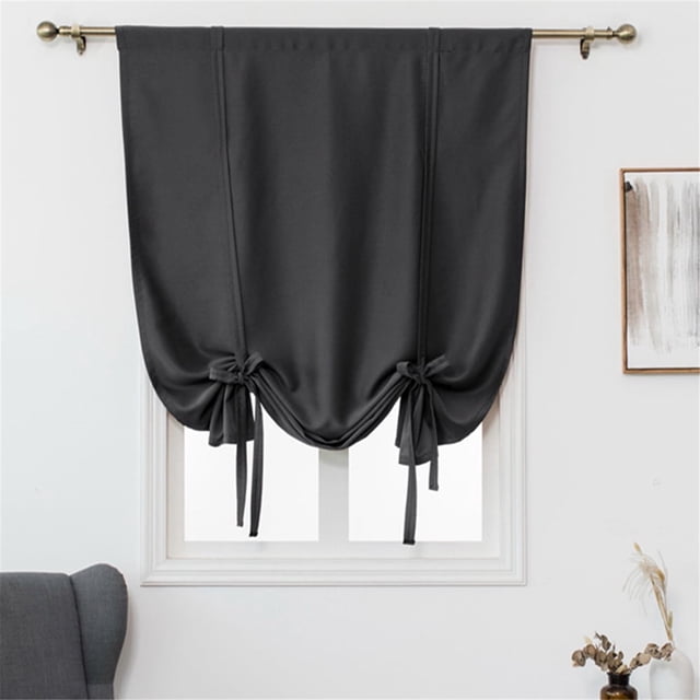 Clearance Items! DomFun Curtain for Bathroom Kitchen Adjustable Balloon Roman Curtains for Small Window Room Darkening Shades Drapes Panel Rod Pocket Purple