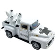 thumbnail image 2 of MInHoues 4.9 Inch Halloween White Vintage Metal Truck with 3 Mini Ghosts Ornament，Farmhouse Halloween Centerpieces for Table Home Mantel Pumpkin Tiered Tray Decor Party Gift, 2 of 9