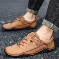 thumbnail image 6 of Mens Lace Up Casual Shoes Lightweight Walking Oxfords Comfortable Non-slip Driving Shoes Breathable and Fashionable Brown 11 US, 6 of 7