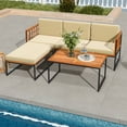 thumbnail image 3 of Costway 5 PCS Patio Furniture Set Acacia Wood Sectional Set with Seat & Back Cushions, 3 of 10