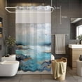 thumbnail image 5 of No Hook Modern Oil Painting Shower Curtain with Snap in Liner Set, Vintage Abstract Art Scenery Waterproof Fabric Bathroom Curtains with See Through Top Window, Hotel Style Small 36 x 72 Inch, 5 of 9