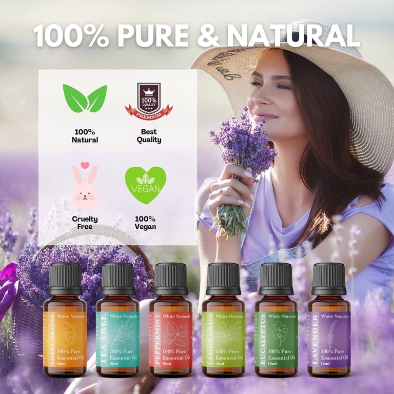 Essential Oils Kit of 6 X 10ML Diffuser Fragrance Oils Set, Sweet