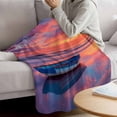 thumbnail image 3 of Summer Beach Blanket Soft Cozy Warm Throw Blanket for Couch, Plush Fuzzy Flannel Fleece Blankets for Sofa, Boat Gradient Orange Sunset Natural Scenery Bed Blankets Lightweight Gifts for Men, 40"x60", 3 of 9