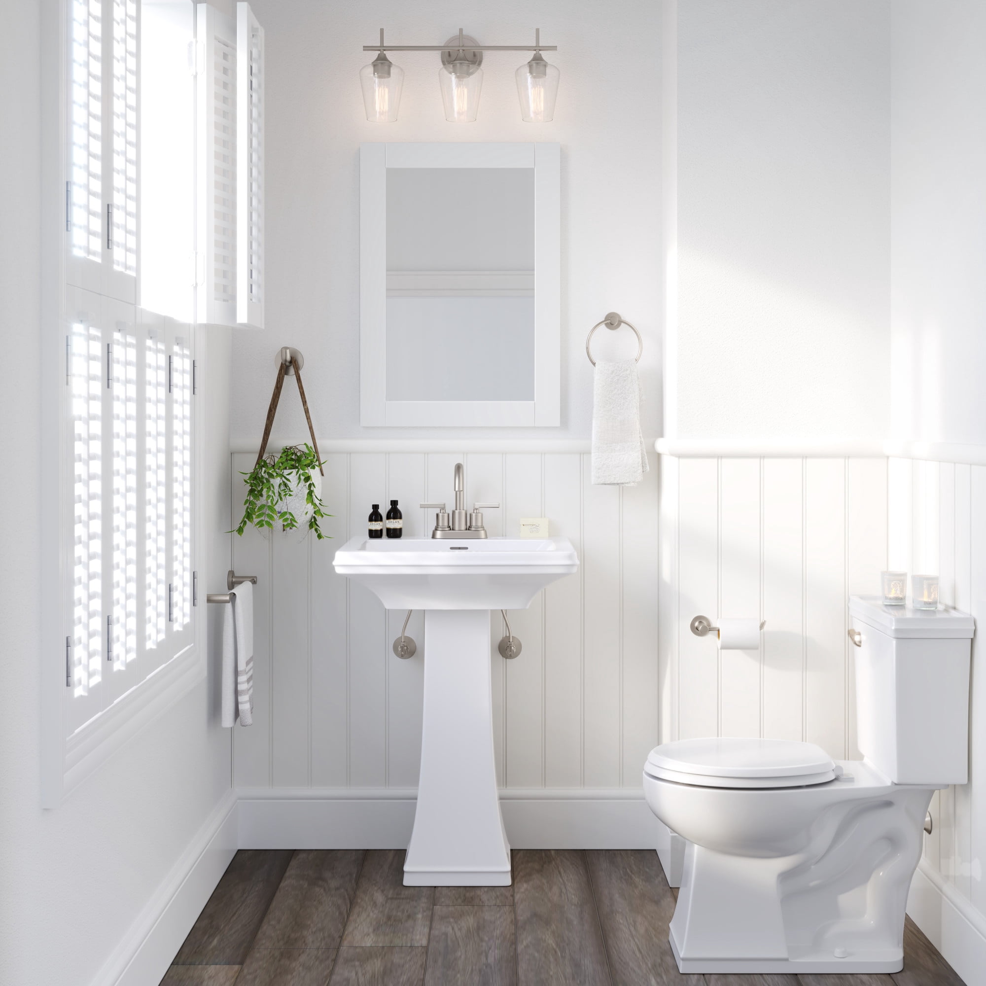 Proflo PF1174WH Holyoke 24-1/2" Rectangular Fireclay Pedestal Bathroom Sink - White