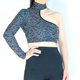 thumbnail image 5 of Penkiiy Mujer Reflectante De Un Hombro Manga Larga Halterly Top Blouses XL Multicolor, 5 of 9