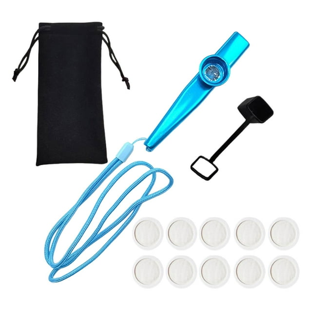 Flauta Kazoo, regalos de fiesta, Kazoo de boca ligera para presentaciones de adultos y niños azul