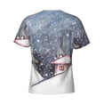 thumbnail image 6 of Vsdgher Watercolor Winter Landscape For Christmas Print Men's Dry Fit Mesh Athletic Shirts Moisture Wicking Tennis T-Shirt Tops, 6 of 9