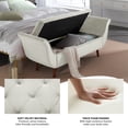 thumbnail image 3 of Liangfu Storage Bench, Ottoman,Upholstered Window Sitting Bench for Bedroom, with Flap and 2 VelvetRound Pillows Bedside Bench,for Livingroom,Bedchamber,White, 3 of 7