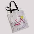 thumbnail image 2 of PKQWTM Riding a bike in style Romantic Paris postcard Canvas Shoulder Bags Handbags Tote Bags Shopping Bag, 2 of 2
