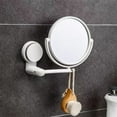 thumbnail image 1 of Suction Cup Mirror Foldable Wall Mounted Dressing Table Vanity for Bathroom Home, White, 1 of 6