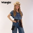 thumbnail image 3 of Wrangler Wallets for Women Western Dual‑Zipper Wristlet Clutch Compact Card Organizer, Black, 3 of 8