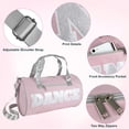 thumbnail image 3 of Madison & Dakota Girls Dance Duffle Bag for Ballet, Dance, Dancewear, Clothing, Dresses, Skirts, Tutus, Tights, Stockings, Shoes and Accessories in Pink and Silver with Glitter Straps, 3 of 5