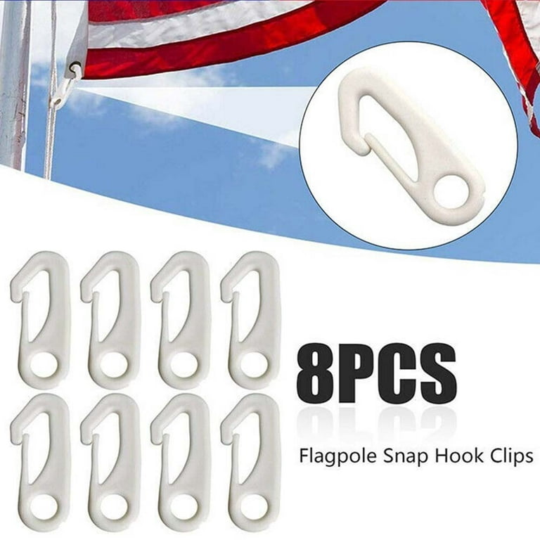 8PCS Heavy Duty Flagpole Snap Hook Clips Flag Pole Attachment Accessories  Tool 
