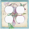 thumbnail image 3 of Metal Light Switch Plate Cover Antique Floral Hummingbird Home Sketch Teal FLW103, 3 of 13