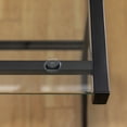 thumbnail image 4 of Modern Clear Glass Black Metal L-Shaped Corner Computer Desk by Manor Park, 4 of 8