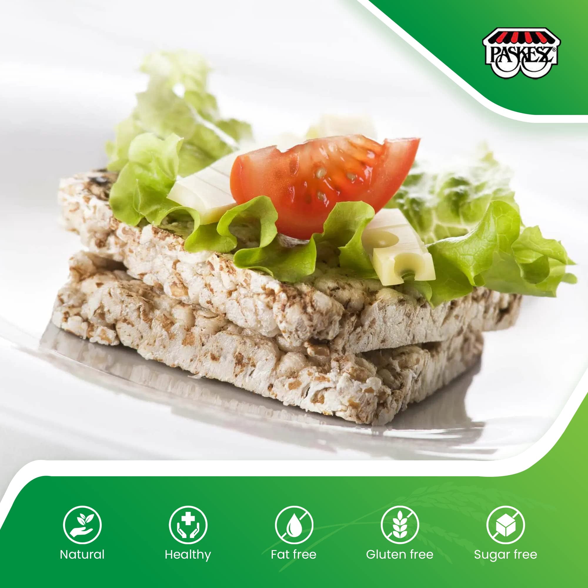 Paskesz Rice Cake Thin Square Plain, 4.9-Ounce Packages - (Pack of 12)