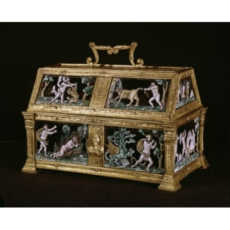 Casket with Labors of Hercules ca 1550 Colin Nouailher (b1514 French) Enamel (Limoges) Walters Art Museum Baltimore Maryland USA Canvas Art - Colin Nouailher (18 x 24)