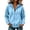 Light Blue, variant on Otntypg Women's Fall Full Zip Up Y2K Hoodies Lightweight Casual Long Sleeve Drawstring Hooded Pullover Sweatshirts Trendy Fall Winter Track Jackets with Multi-Pockets