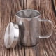 thumbnail image 3 of Taza de té de vidrio transparente con tapa de de acero inoxidable para té suelto/bolsita de té Blanco kusrkot Tazas de agua con infusor, 3 of 8