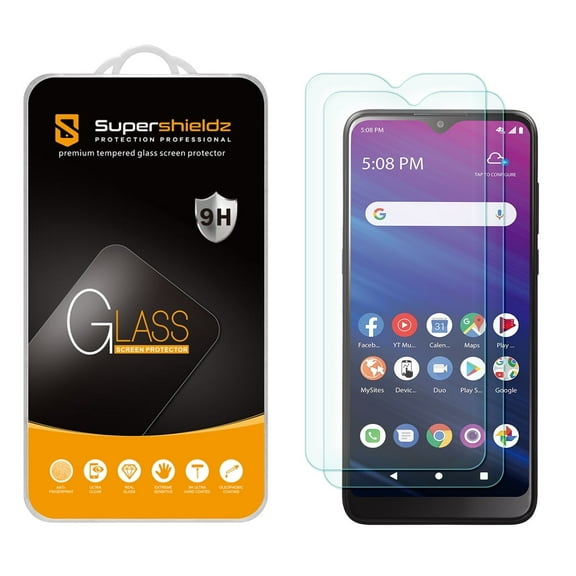 [2-Pack] Supershieldz for TCL A2X (A508DL) Tempered Glass Screen Protector, Anti-Scratch, Anti-Fingerprint, Bubble Free