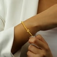 thumbnail image 2 of Turandoss 14K Gold Plated Dainty Beaded Monogram Bracelet for Girls Women Cute Bubble Initial A-Z Jewelry Personalized Birthday Gifts for Her Teen Girl Fashion, 2 of 7