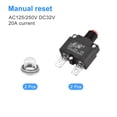 thumbnail image 3 of Unique Bargains Circuit Overload Protector 20A AC125/250V DC32V Push Button Thermal Circuit Breaker with Waterproof Caps 2pcs, 3 of 5